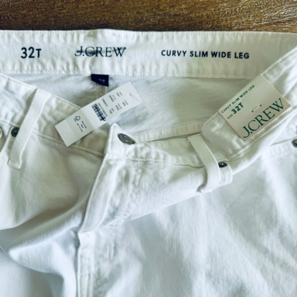 NWT J. Crew White Womans Tall Curvy slim wide-leg jean SZ 32 / 14 T - Picture 5 of 6